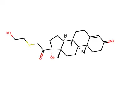 Pregn-4-ene-3,20-dione, 17-hydroxy-21-((2-hydroxyethyl)thio)- structure