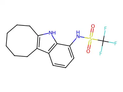 Methanesulfonamide, N-(6,7,8,9,10,11-hexahydro-5H-cyclooct(b)indol-4-yl)-1,1,1-trifluoro- structure