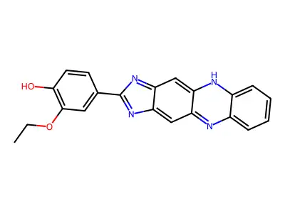 2-Ethoxy-4-(1H-imidazo(4,5-B)phenazin-2-YL)phenol structure