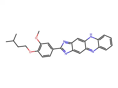 2-(4-(Isopentyloxy)-3-methoxyphenyl)-1H-imidazo(4,5-B)phenazine structure