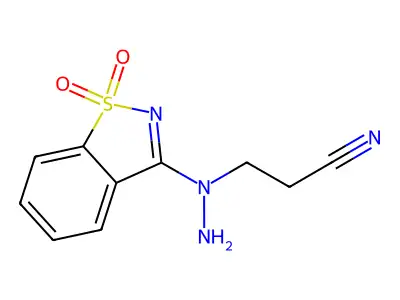 3-[1-(1,1-Dioxido-1,2-benzisothiazol-3-yl)hydrazino]propanenitrile structure