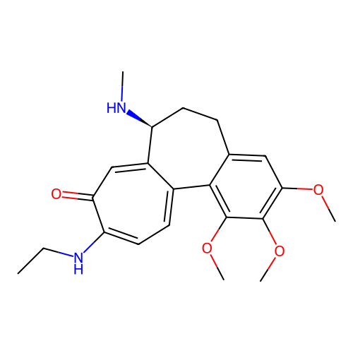 (7S)-10-(ethylamino)-1,2,3-trimethoxy-7-(methylamino)-6,7-dihydro-5H-benzo[a]heptalen-9-one structure