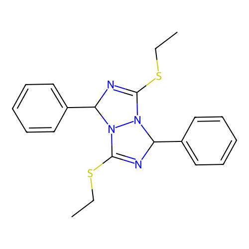 3,7-bis(ethylsulfanyl)-1,5-diphenyl-1H,5H-[1,2,4]triazolo[1,2-a][1,2,4]triazole structure