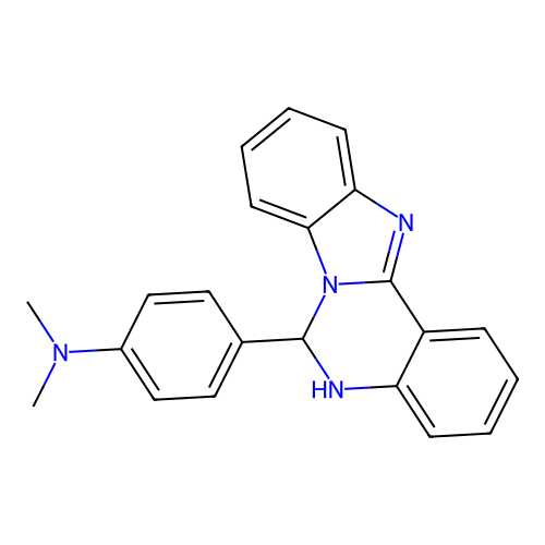 4-(5,6-dihydrobenzimidazo[1,2-c]quinazolin-6-yl)-N,N-dimethylaniline structure