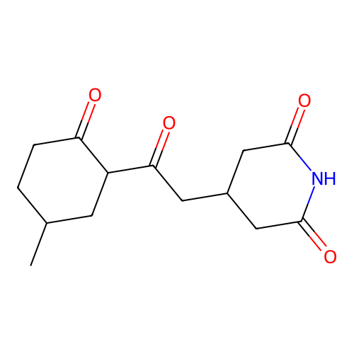 4-[2-(5-Methyl-2-oxocyclohexyl)-2-oxoethyl]piperidine-2,6-dione structure
