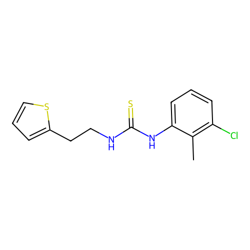 1-(3-Chloro-2-methylphenyl)-3-[2-(thiophen-2-yl)ethyl]thiourea structure