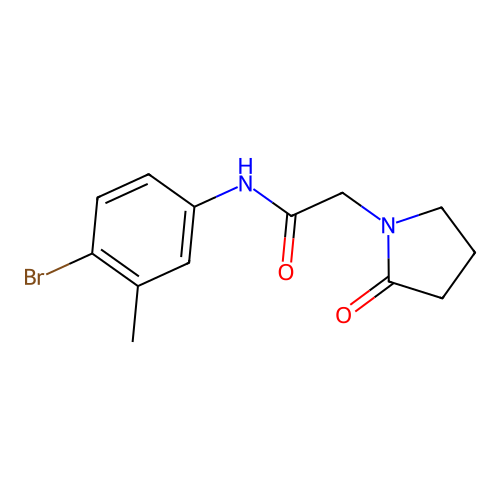 N-(4-bromo-3-methylphenyl)-2-(2-oxopyrrolidin-1-yl)acetamide structure