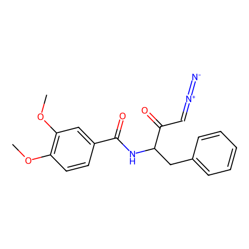 N-(4-diazo-3-oxo-1-phenylbutan-2-yl)-3,4-dimethoxybenzamide structure