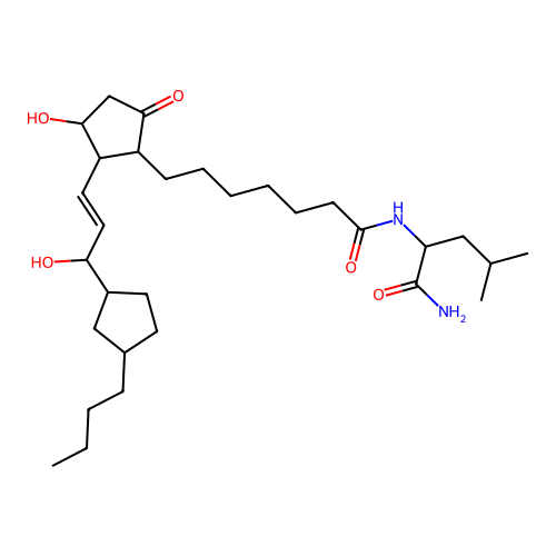 16,18-Ethano-20-ethyl-6-oxoprostaglandin E1 leucinamide structure
