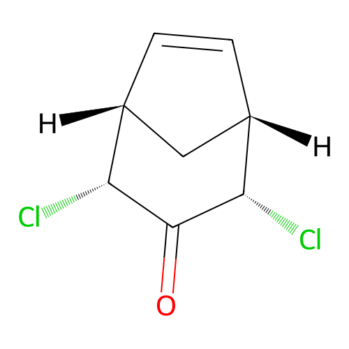 (1R,2S,4R,5S)-2,4-dichlorobicyclo[3.2.1]oct-6-en-3-one structure