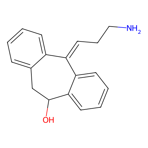 (5Z)-5-(3-Aminopropylidene)-10,11-dihydro-5H-dibenzo(a,d)(7)annulen-10-ol structure