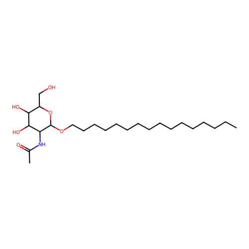Hexadecyl 2-acetamido-2-deoxy-beta-D-glucopyranoside structure
