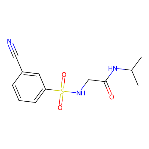 2-[(3-cyanophenyl)sulfonylamino]-N-propan-2-ylacetamide structure