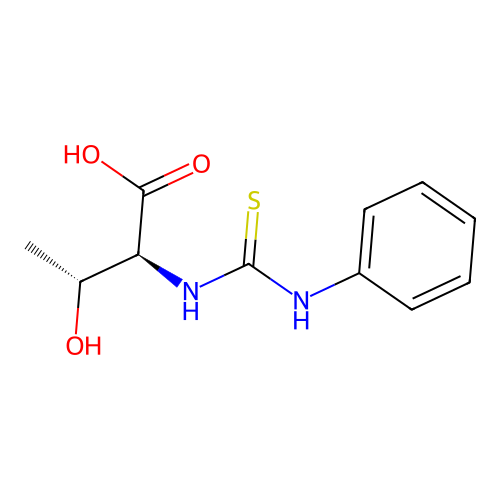 (2S,3R)-3-hydroxy-2-(phenylcarbamothioylamino)butanoic acid structure