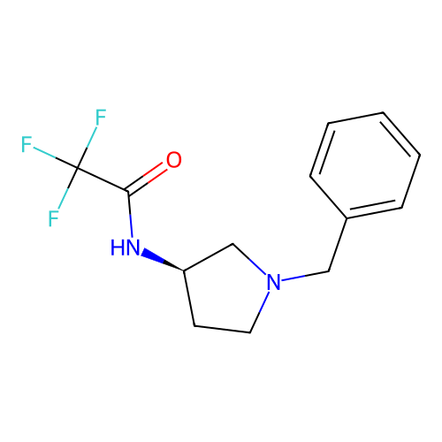 N-[(3R)-1-benzylpyrrolidin-3-yl]-2,2,2-trifluoroacetamide structure