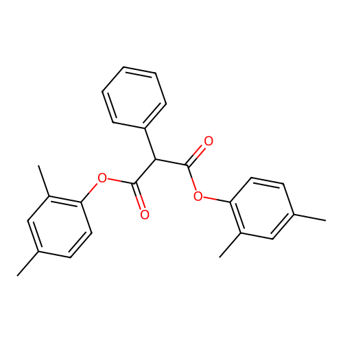 Bis(2,4-dimethylphenyl) 2-phenylpropanedioate structure