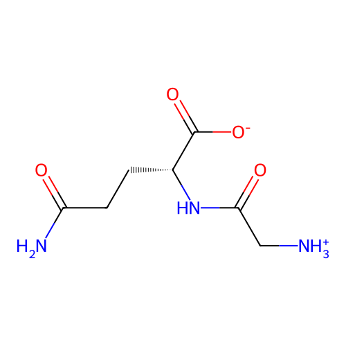 (2R)-5-amino-2-[(2-azaniumylacetyl)amino]-5-oxopentanoate structure