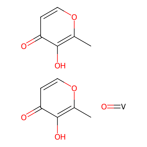 3-Hydroxy-2-methylpyran-4-one;oxovanadium structure
