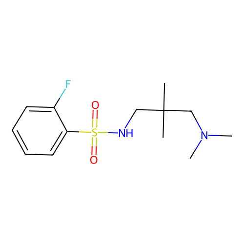 N-[3-(dimethylamino)-2,2-dimethylpropyl]-2-fluorobenzenesulfonamide structure
