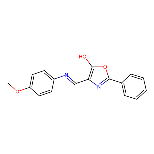 Oxazol-5(4H)-one, 4-(4-methoxyphenylamino)methylene-2-phenyl- structure