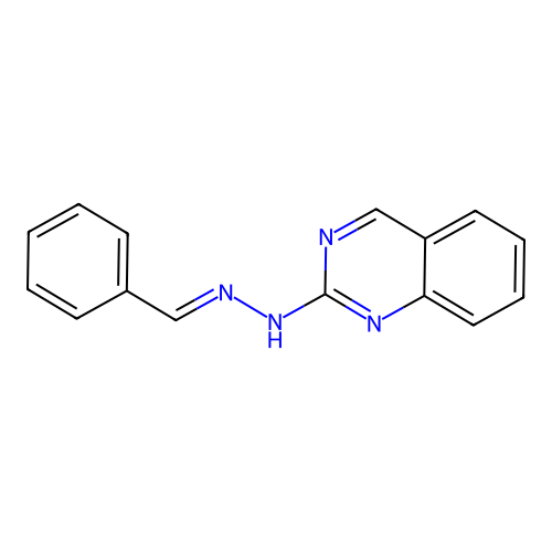 Benzaldehyde, 2-quinazolinylhydrazone structure