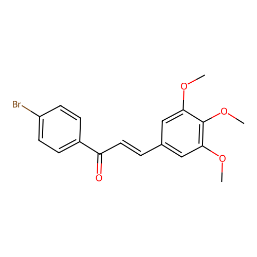 (E)-1-(4-bromophenyl)-3-(3,4,5-trimethoxyphenyl)prop-2-en-1-one structure