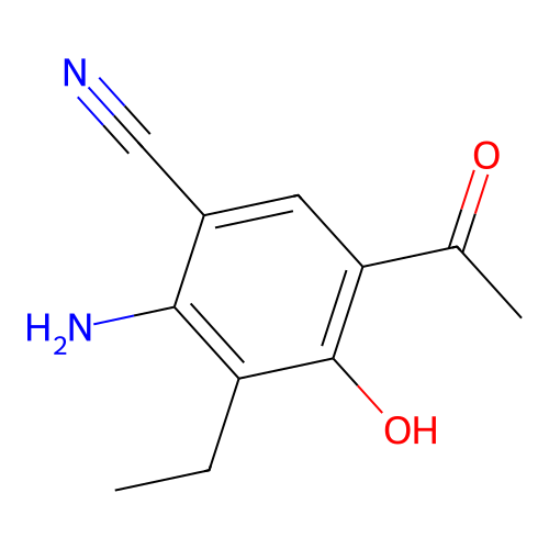 5-Acetyl-2-amino-3-ethyl-4-hydroxybenzonitrile structure