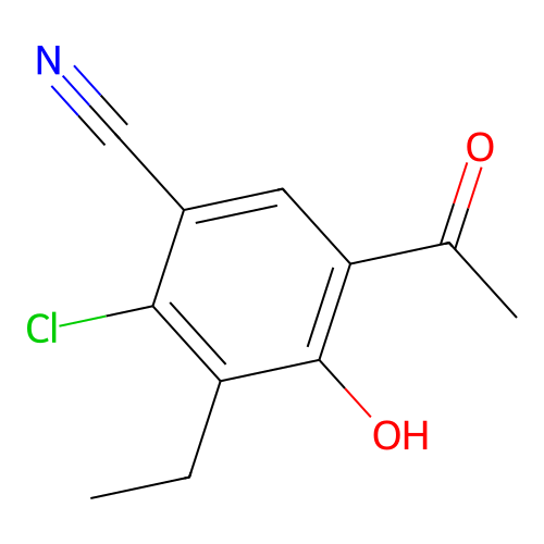 5-Acetyl-2-chloro-3-ethyl-4-hydroxybenzonitrile structure