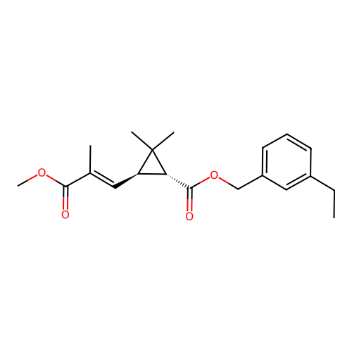 Cyclopropanecarboxylic acid, 3-(3-methoxy-2-methyl-3-oxo-1-propenyl)-2,2-dimethyl-, (3-ethylphenyl)methyl ester, (1R-(1alpha,3beta(E)))- structure