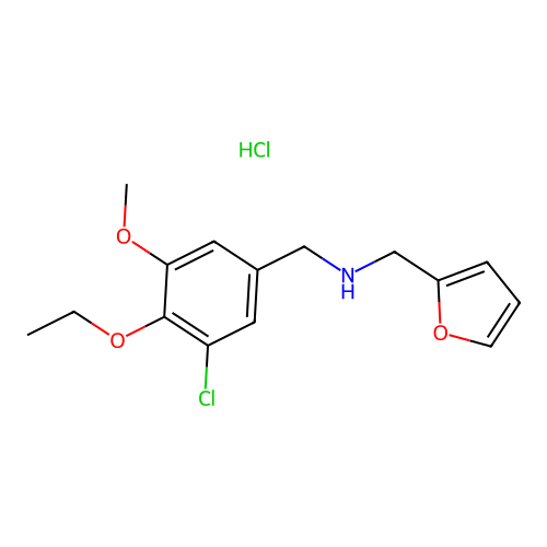 N-(3-chloro-4-ethoxy-5-methoxybenzyl)-1-(furan-2-yl)methanamine hydrochloride structure