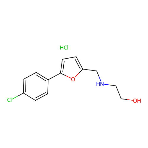 2-({[5-(4-Chlorophenyl)furan-2-yl]methyl}amino)ethan-1-ol hydrochloride structure
