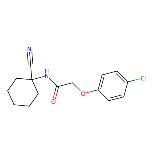 2-(4-chlorophenoxy)-N-(1-cyanocyclohexyl)acetamide structure
