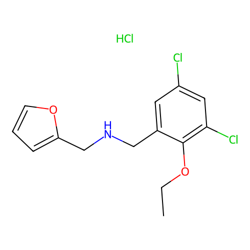 N-(3,5-dichloro-2-ethoxybenzyl)-1-(furan-2-yl)methanamine hydrochloride structure