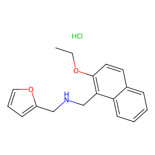 1-(2-ethoxynaphthalen-1-yl)-N-(furan-2-ylmethyl)methanamine hydrochloride structure