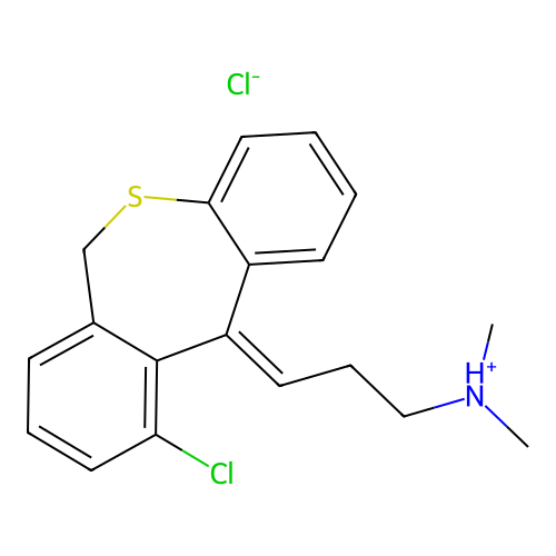 Dibenzo(b,e)thiepin-delta(sup 11(6H),gamma)propylamine, 9-chloro-N,N-dimethyl-, hydrochloride structure