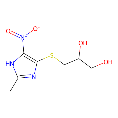 3-(2-Methyl-5-nitro-3H-imidazol-4-ylsulfanyl)-propane-1,2-diol structure