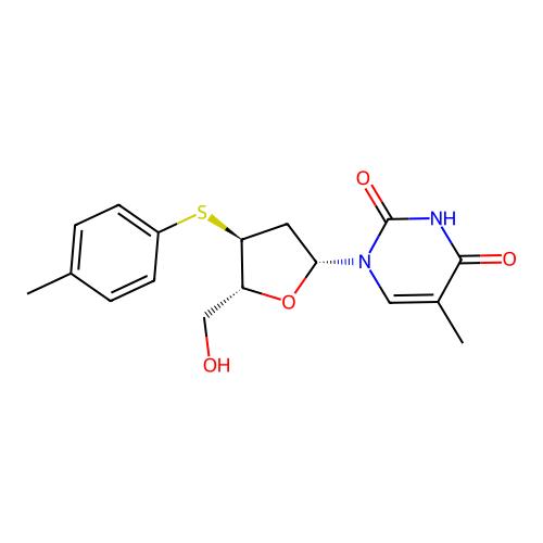 3'-Tolylthio-3'-deoxythymidine structure