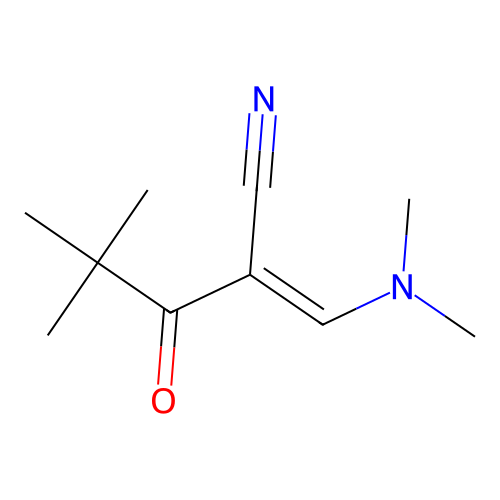 (2E)-2-[(dimethylamino)methylidene]-4,4-dimethyl-3-oxopentanenitrile structure