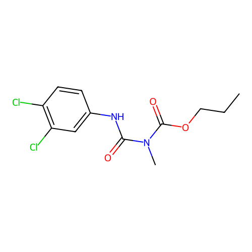 Propyl (3,4-dichloroanilino)carbonyl(methyl)carbamate structure