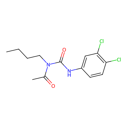 N-acetyl-N-butyl-N'-(3,4-dichlorophenyl)urea structure
