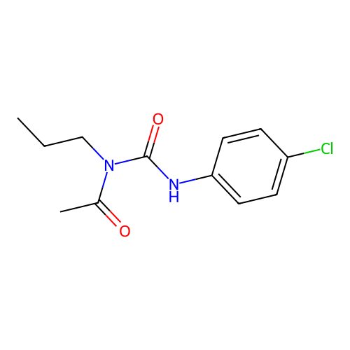 N-acetyl-N'-(4-chlorophenyl)-N-propylurea structure