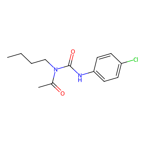 N-acetyl-N-butyl-N'-(4-chlorophenyl)urea structure