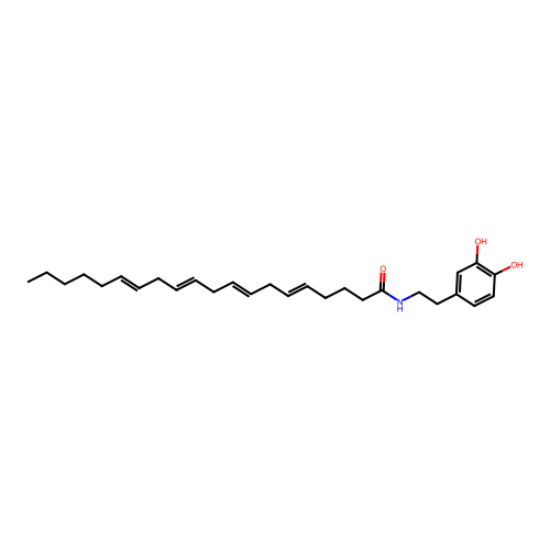 (5E,8E,11E,14E)-N-[2-(3,4-dihydroxyphenyl)ethyl]icosa-5,8,11,14-tetraenamide structure