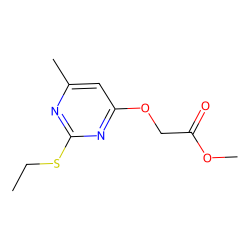 Methyl 2-((2-(ethylthio)-6-methylpyrimidin-4-yl)oxy)acetate structure