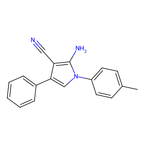 2-amino-1-(4-methylphenyl)-4-phenyl-1H-pyrrole-3-carbonitrile structure