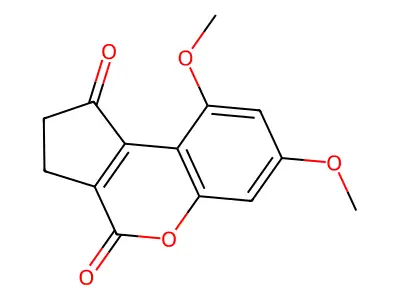 2,3-Dihydro-7,9-dimethoxycyclopenta(c)(1)benzopyran-1,4-dione structure