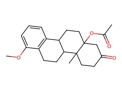 Acetic acid 1-meo-10A-ME-8-oxo-decahydro-4BH-chrysen-6A-YL ester structure