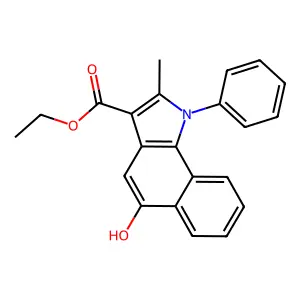Ethyl 5-hydroxy-2-methyl-1-phenylbenzo[g]indole-3-carboxylate structure