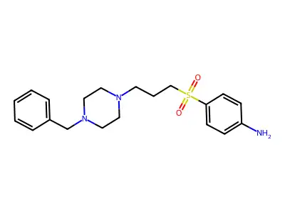 Benzenamine, 4-((3-(4-(phenylmethyl)-1-piperazinyl)propyl)sulfonyl)- structure