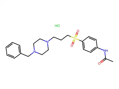 Acetamide, N-(4-((3-(4-(phenylmethyl)-1-piperazinyl)propyl)sulfonyl)phenyl)-, monohydrochloride structure